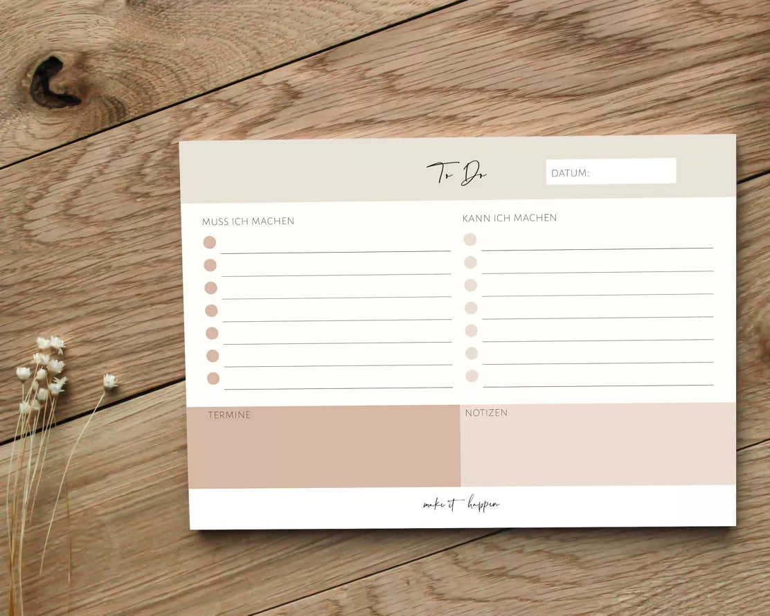 To Do Block DIN A5 – 50 Blatt | Aufgabenplaner & Notizblock | Büro & Home Office | Tages- & Wochenplaner