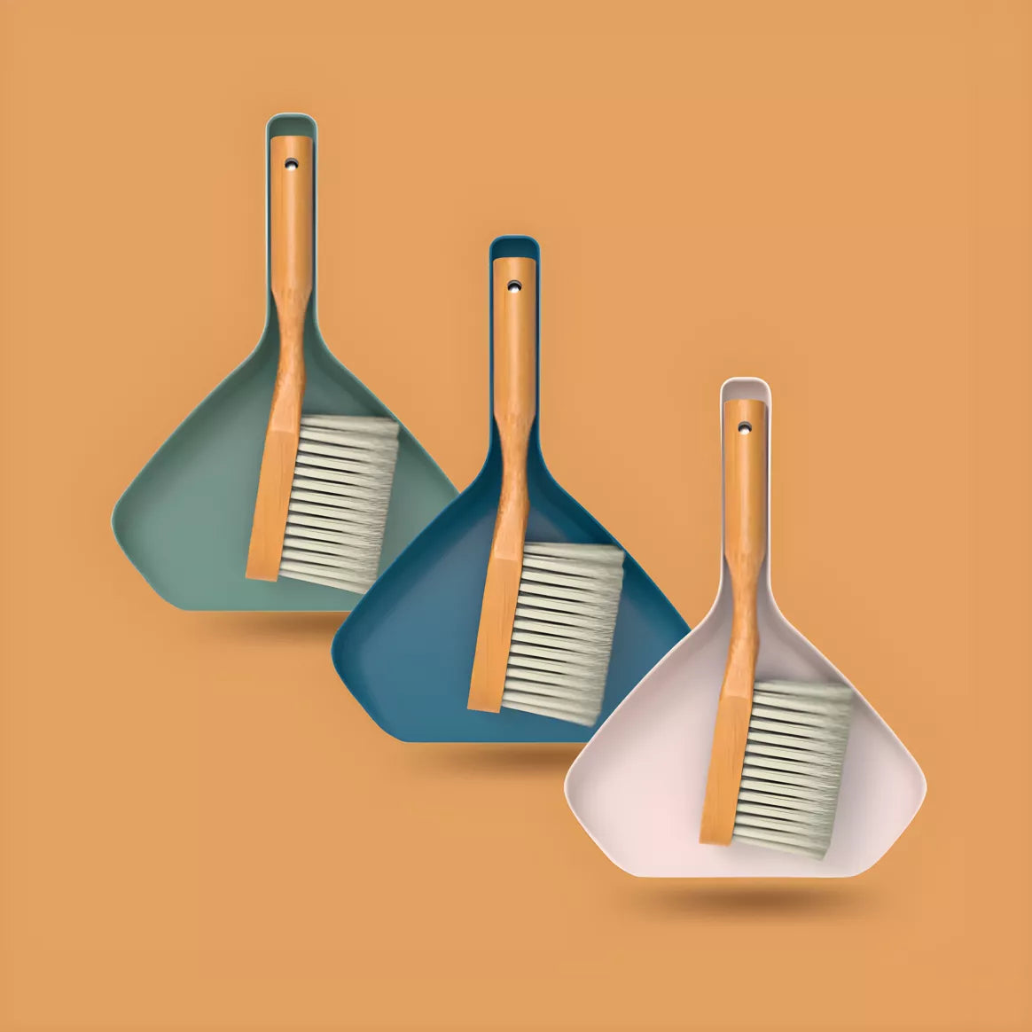 Handbesen-Set – aus Holz & recyceltem Kunststoff