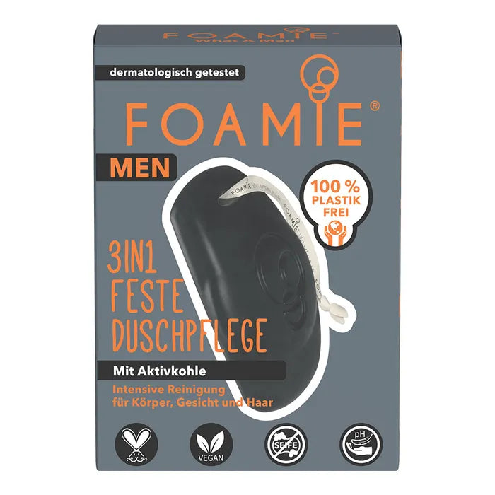 FOAMIE 3 in 1 Duschpflege für Männer Aktivkohle
