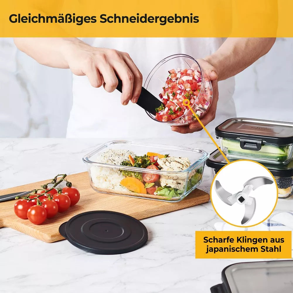 Manueller Zerkleinerer mit 3 Edelstahlklingen