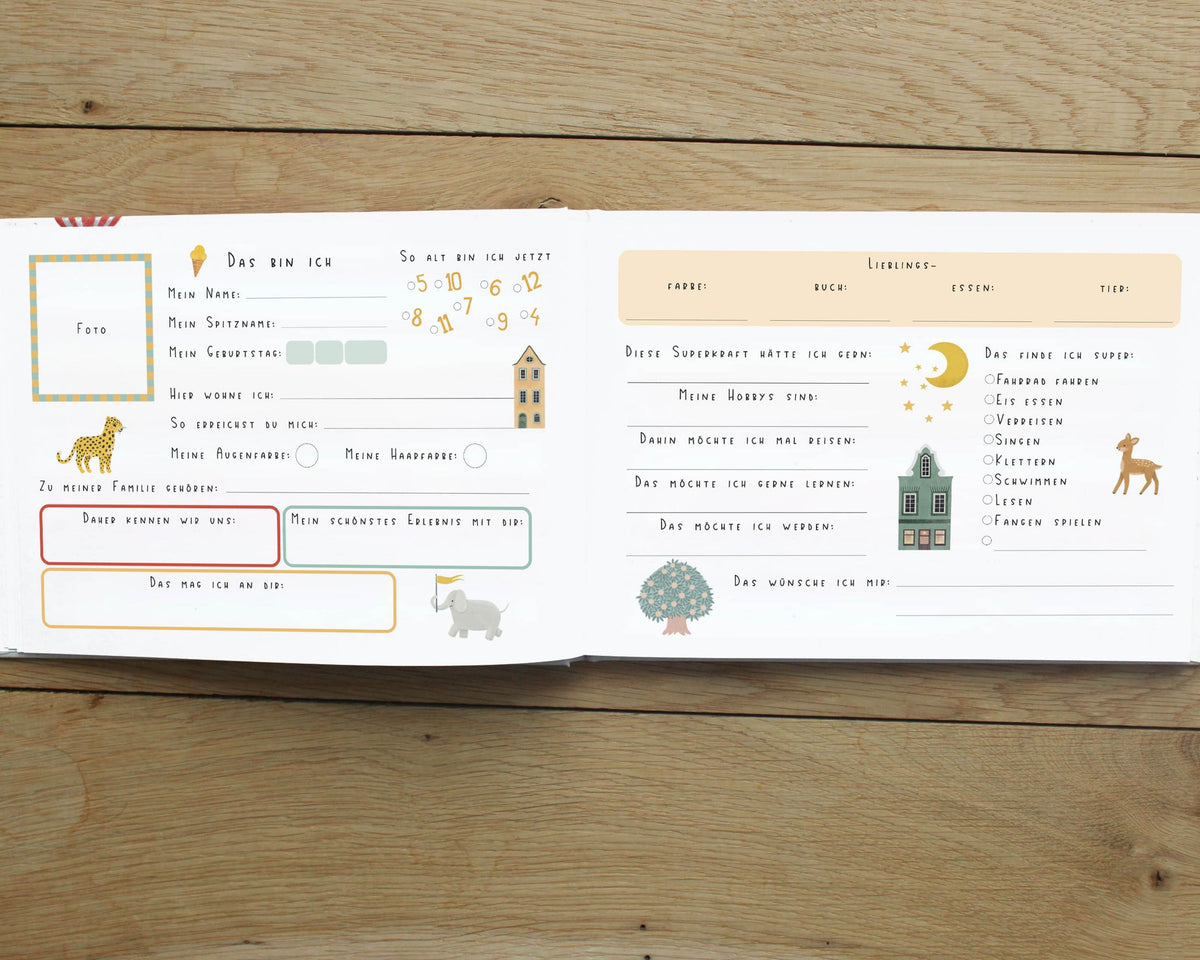 Freundebuch für Kinder /A5 /Freundealbum Tiere