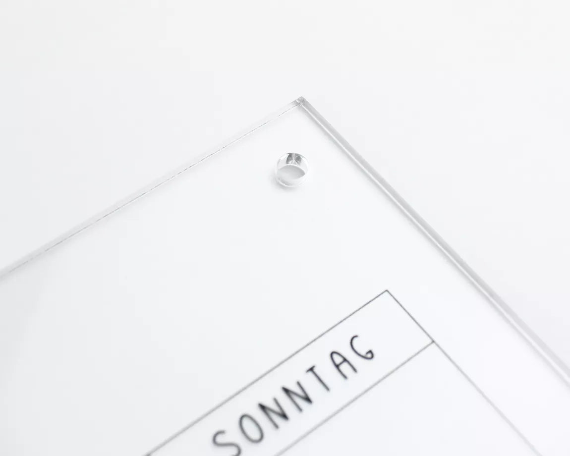 Wochenplaner Acryl DIN A4 – abwischbarer Wandplaner ohne Stift | To-Do-Liste, Menüplan & Einkaufsliste | Wandkalender aus Acrylglas