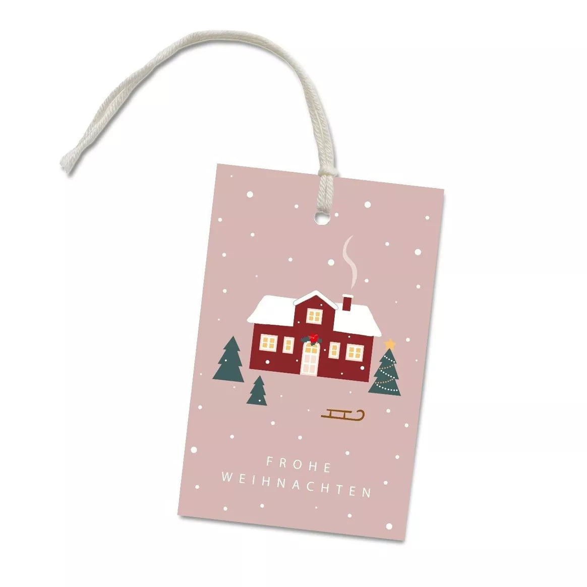 Geschenkanhänger "Schwedenhaus Rosa"