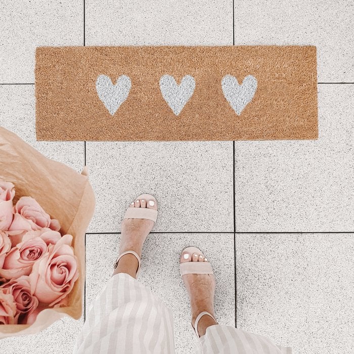 Kokos Fußmatte "Kleine Herzen"