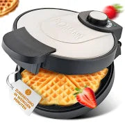 Bomann Waffeleisen Herzform – Ø 18 cm, Antihaft, 1000 W, Edelstahl-Design