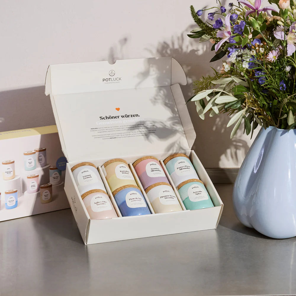 Potluck Colors of Spring – 8er Gewürz-Set | Exklusive Geschenkbox für Feinschmecker