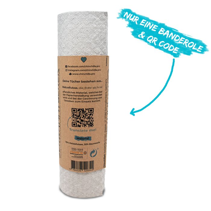 Waschbare Küchenrolle aus Schwammtuch