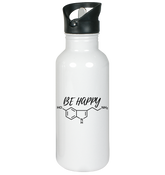 Be happy - Edelstahl-Trinkflasche