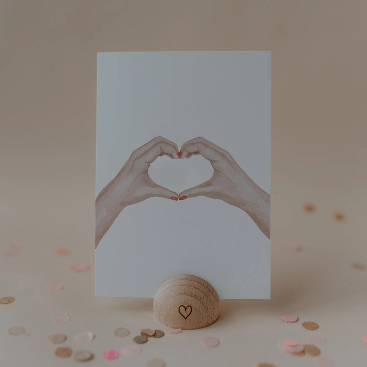 Aquarellkarte Heart Hands