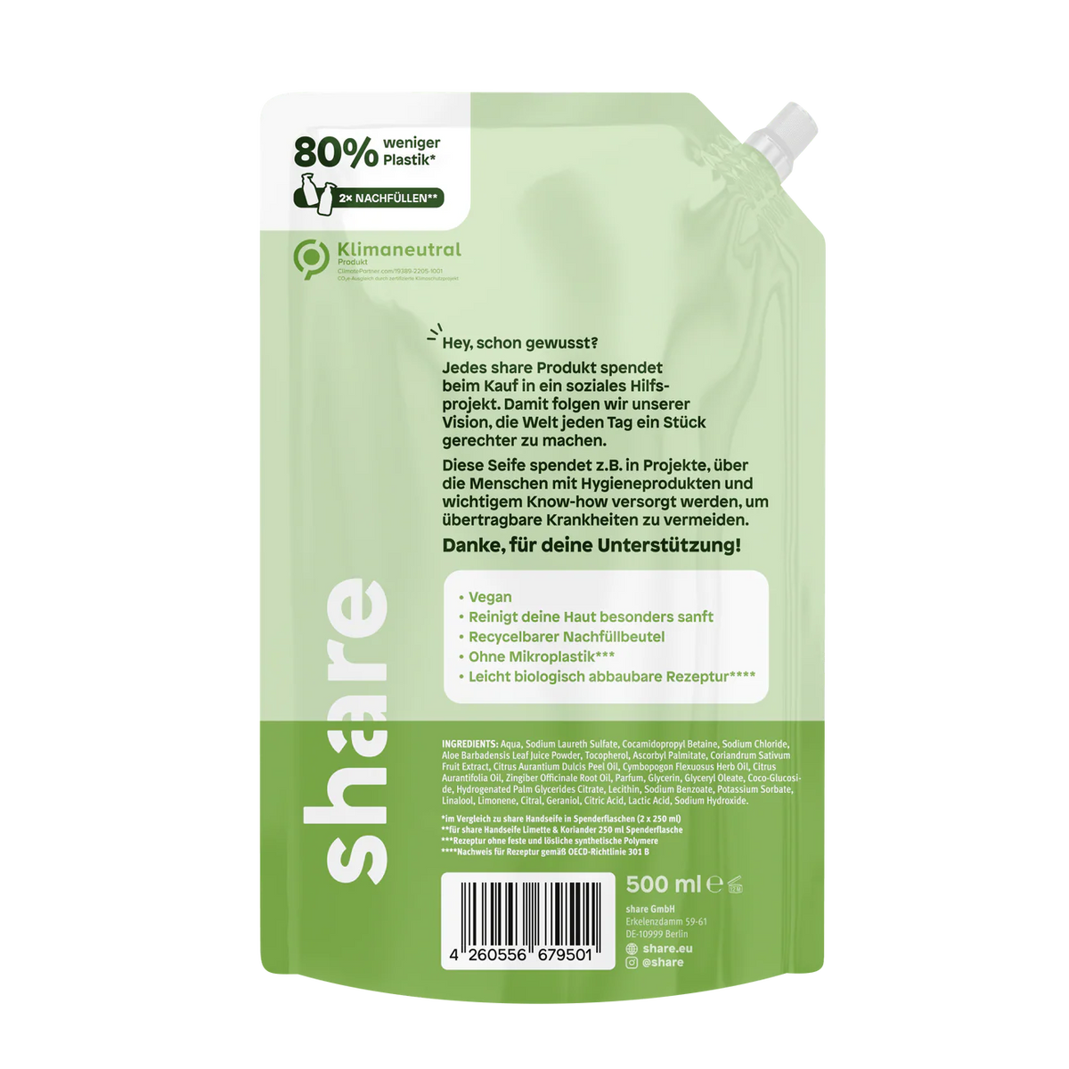 share Flüssigseife Nachfüllbeutel Limette & Koriander