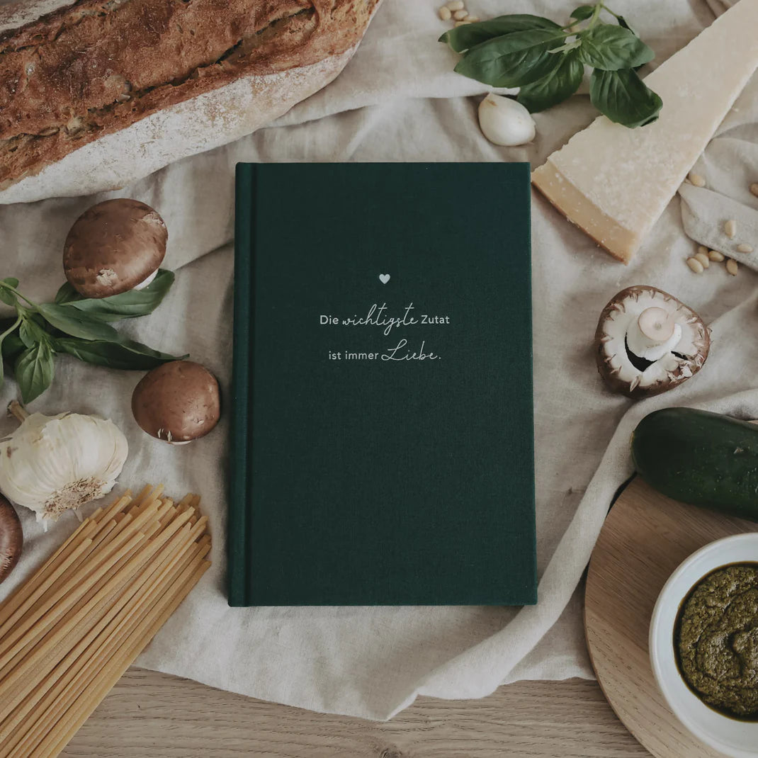 Rezeptbuch „Wichtigste Zutat“ – stilvoll & praktisch für deine Lieblingsrezepte