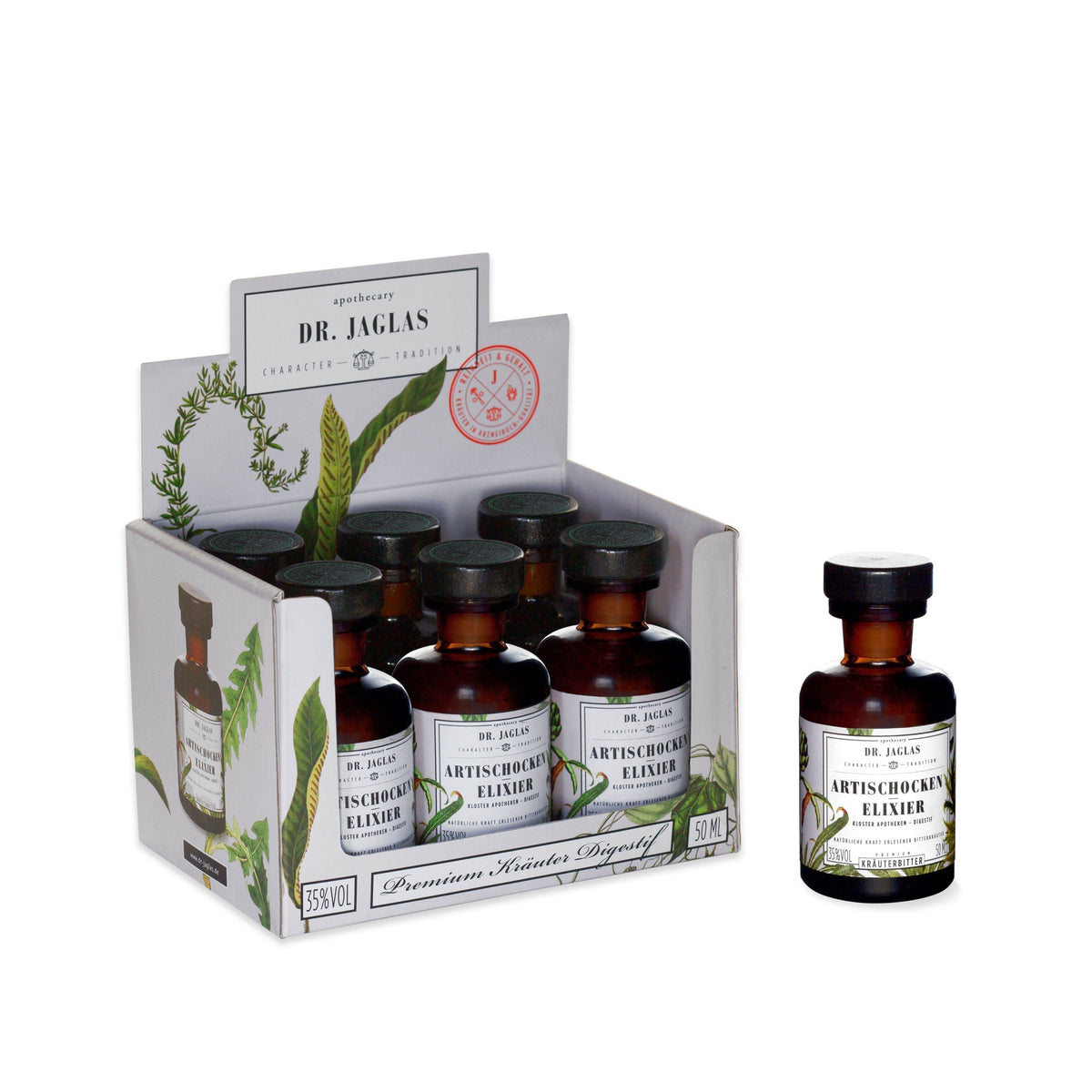 Artischocken-Elixier Set 6 x 50 ml - Kräuterlikör-Liköre & Spirituosen-Dr. Jaglas-LAPONDO