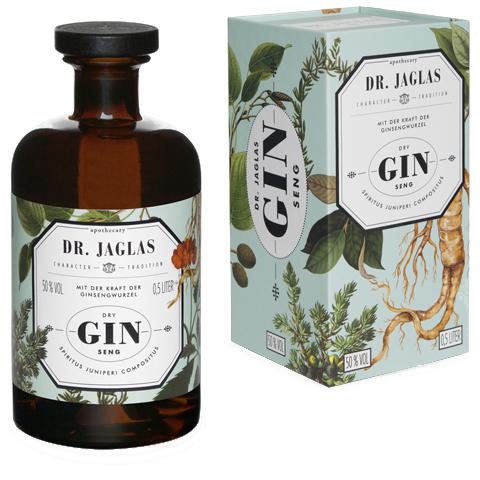 Dry Gin-Seng im Geschenkkarton 500 ml - Zuckerfreier Gin-Gin-Dr. Jaglas-LAPONDO