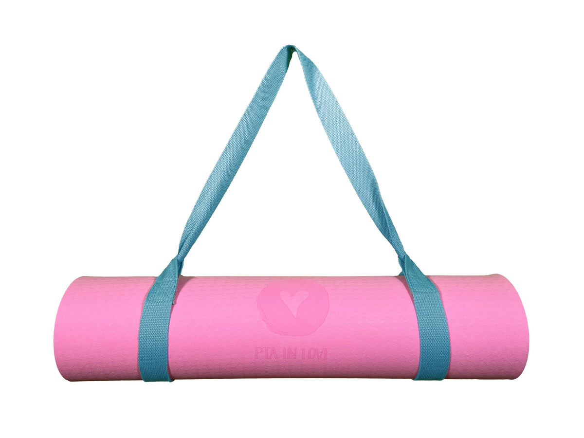 Yogamatte Rosa - PTA IN LOVE Edition mit Tragegurt-Yoga- & Pilatesmatten-LAPONDO-Hellblau-LAPONDO