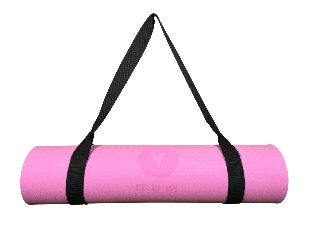 Yogamatte Rosa - PTA IN LOVE Edition mit Tragegurt-Yoga- & Pilatesmatten-LAPONDO-Schwarz-LAPONDO