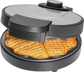 Bomann Waffeleisen Herzform – Ø 18 cm, Antihaft, 1000 W, Edelstahl-Design