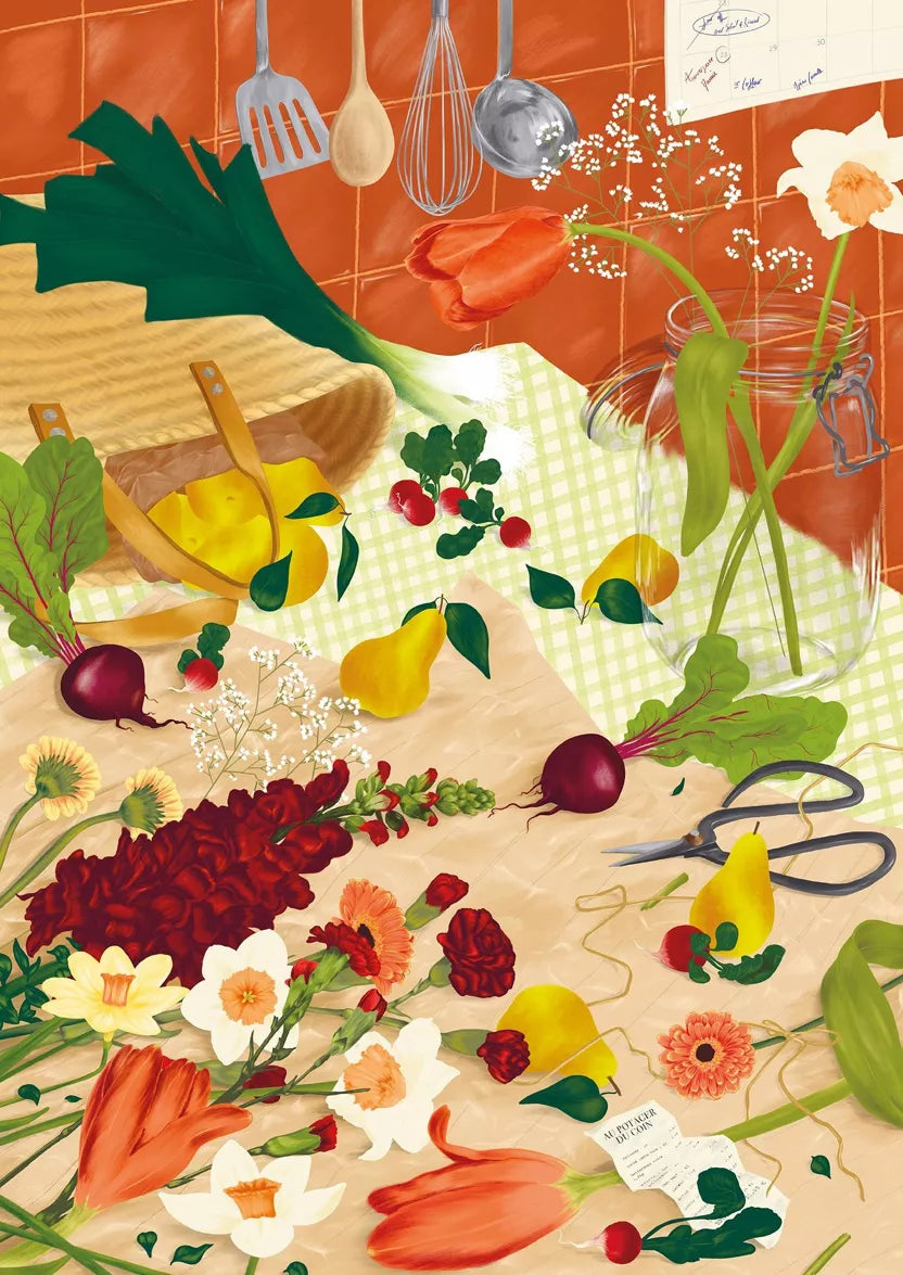 Frühlingszauber am Blumenstand- 1000-teiliges Puzzle