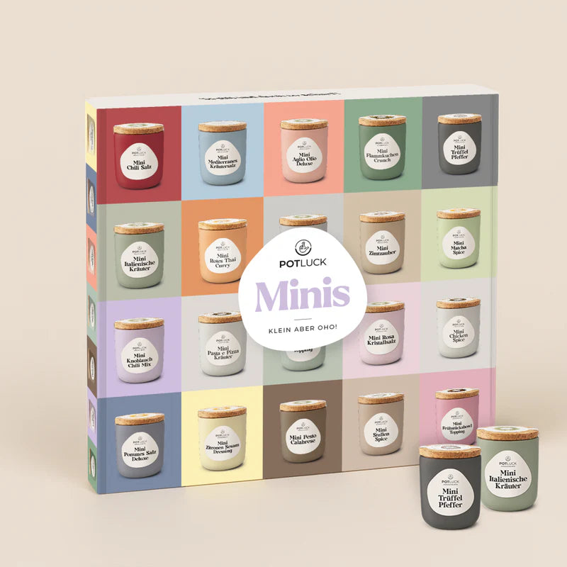 Potluck 20er Gewürz Mini Set – 20 Topseller im Keramik-Mini-Format