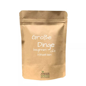 Große Dinge beginnen oft klitzeklein (Bohnensamen Anzuchtset)