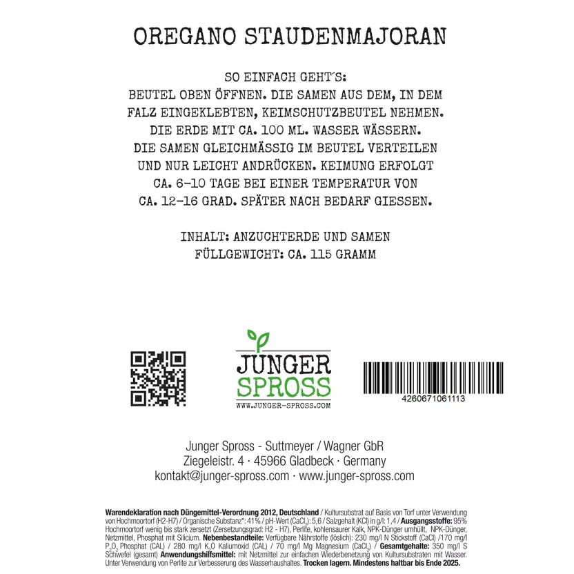 Sei heute glücklich...(Oregano Anzuchtset)