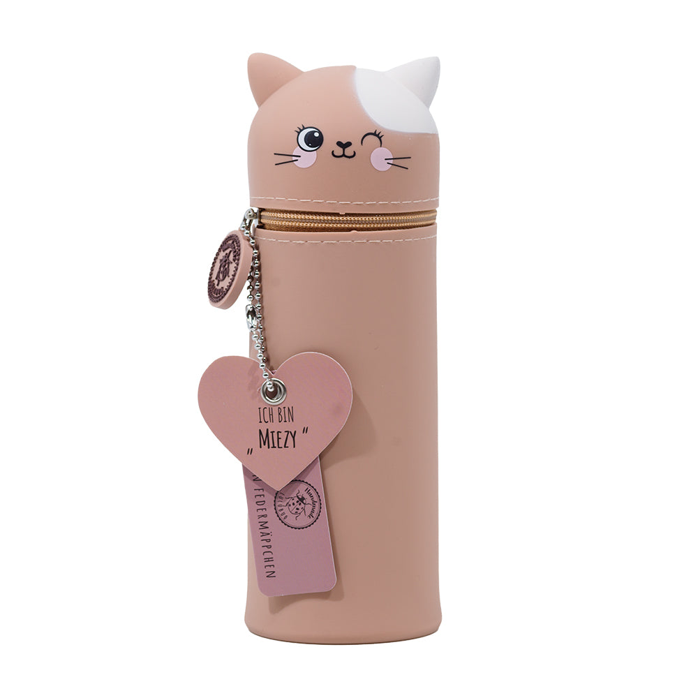 Tiermäppchen Silikon „Miezy“ – Katzen Federmäppchen für Schule und Alltag