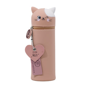 Tiermäppchen Silikon „Miezy“ – Katzen Federmäppchen für Schule und Alltag