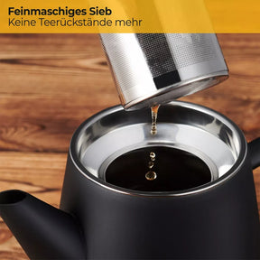 Teekanne 1l mit Siebeinsatz aus Edelstahl