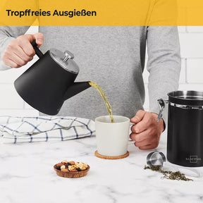 Teekanne 1l mit Siebeinsatz aus Edelstahl