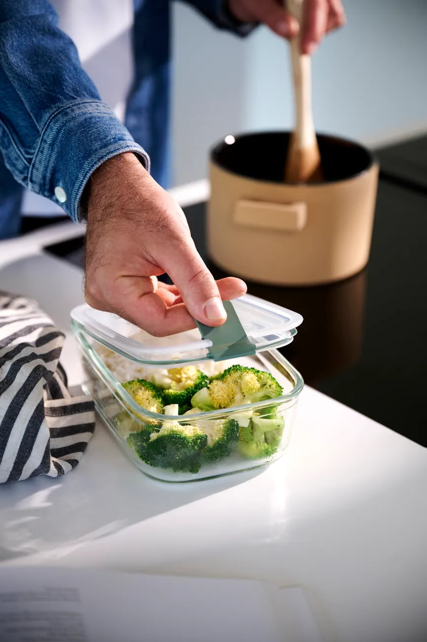 Mepal EasyClip Glas-Frischhaltedose – 1,5 l, Nordic Sage, auslaufsicher & mikrowellengeeignet