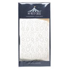 Adventskalender Zahlen Sticker - Silber