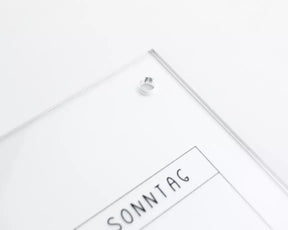 Wochenplaner A3 Acryl ohne Stift | Wandplaner für die Woche abwischbar | Wandkalender | To Do Liste | Menüplaner | Wochenübersicht | Acrylglas