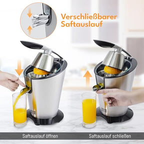 LEBENLANG Edelstahl-Optik Zitruspresse 600W  – Kraftvoll, Leise & Sauber