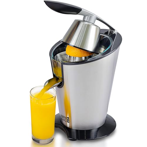 LEBENLANG Edelstahl-Optik Zitruspresse 600W  – Kraftvoll, Leise & Sauber