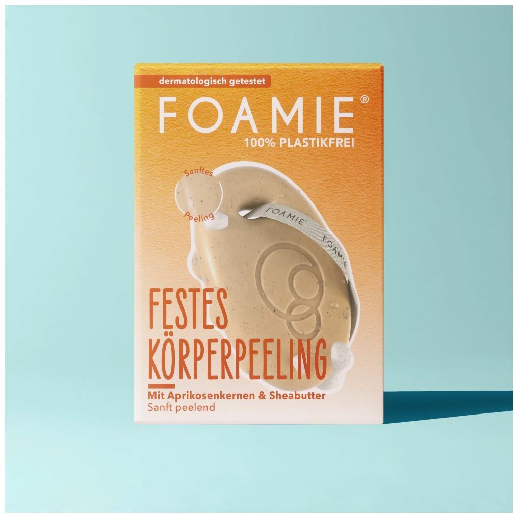 FOAMIE Festes Körperpeeling - Aprikosenkerne und Sheabutter