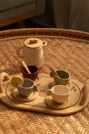 Holz Tee-Set Kinder – Tea-Time Spielset aus Holz & Silikon