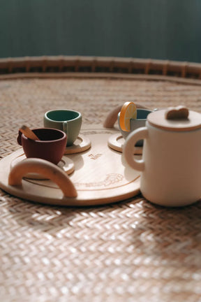 Holz Tee-Set Kinder – Tea-Time Spielset aus Holz & Silikon