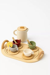 Holz Tee-Set Kinder – Tea-Time Spielset aus Holz & Silikon