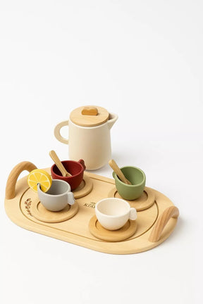 Holz Tee-Set Kinder – Tea-Time Spielset aus Holz & Silikon