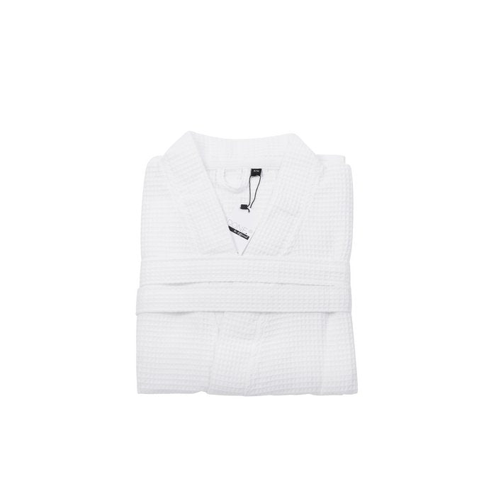 weißer Bademantel aus 100 % Baumwolle / Größen: L/XL