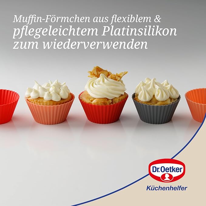 Dr. Oetker Set mit 12 Silikon-Muffinförmchen