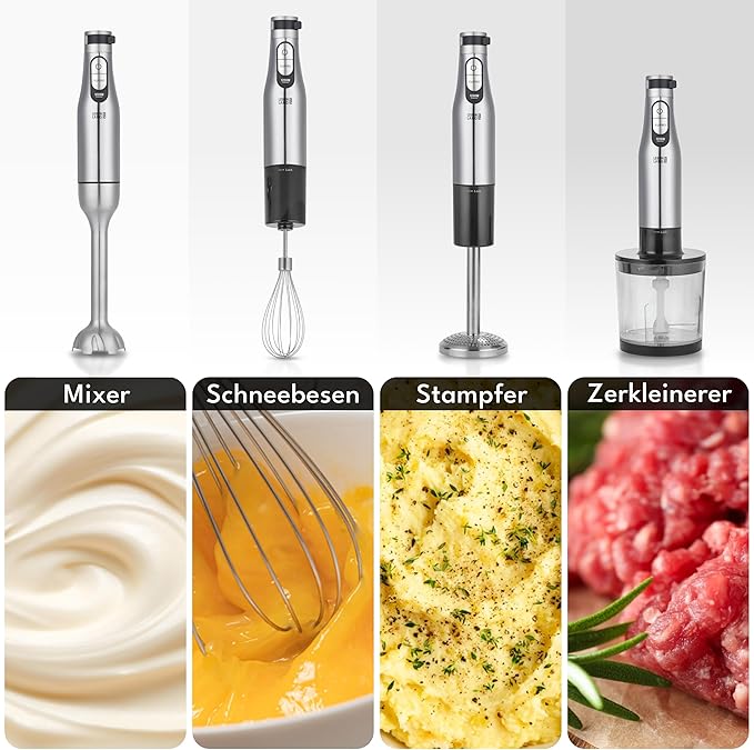 LEBENLANG Premium Line – 5in1 Stabmixer-Set mit Standhalterung