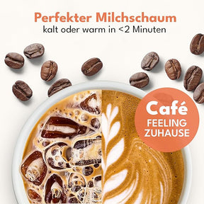 LEBENLANG Elektrischer Milchaufschäumer – perfekter Milchschaum auf Knopfdruck