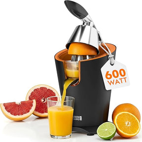 LEBENLANG Edelstahl Zitruspresse 600W – Kraftvoll, Leise & Sauber