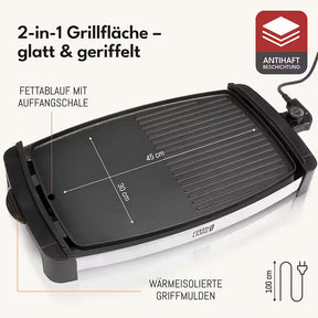 LEBENLANG Elektrischer Tischgrill 2000W – für Balkon & Zuhause