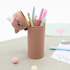 Tiermäppchen Silikon „Miezy“ – Katzen Federmäppchen für Schule und Alltag