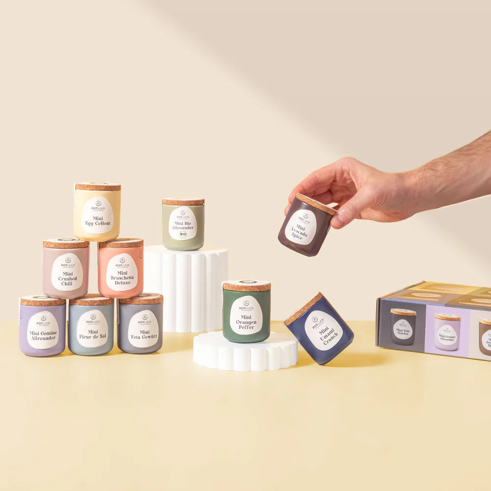 Potluck 10er Gewürz Mini Set – All Colours (Keramik-Töpfe)