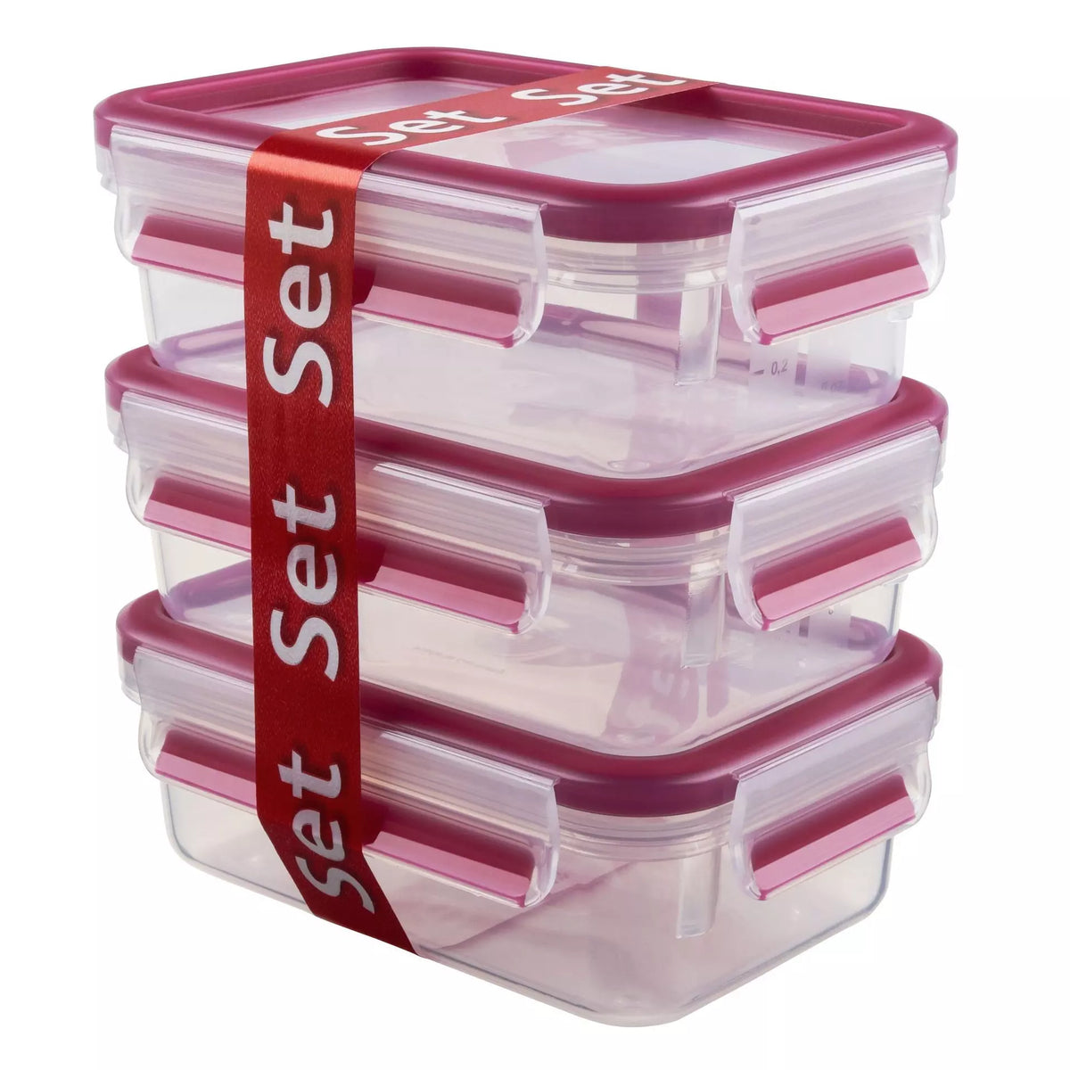 Emsa Food Clip&Close transp./pink 0,55l 3er Set
