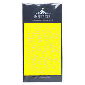 Adventskalender Zahlen Sticker - Neon Gelb