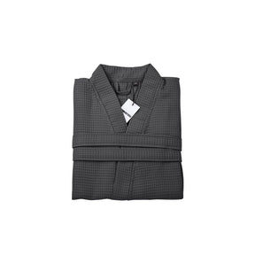 Grauer Bademantel aus 100 % Baumwolle / Größen: S/M