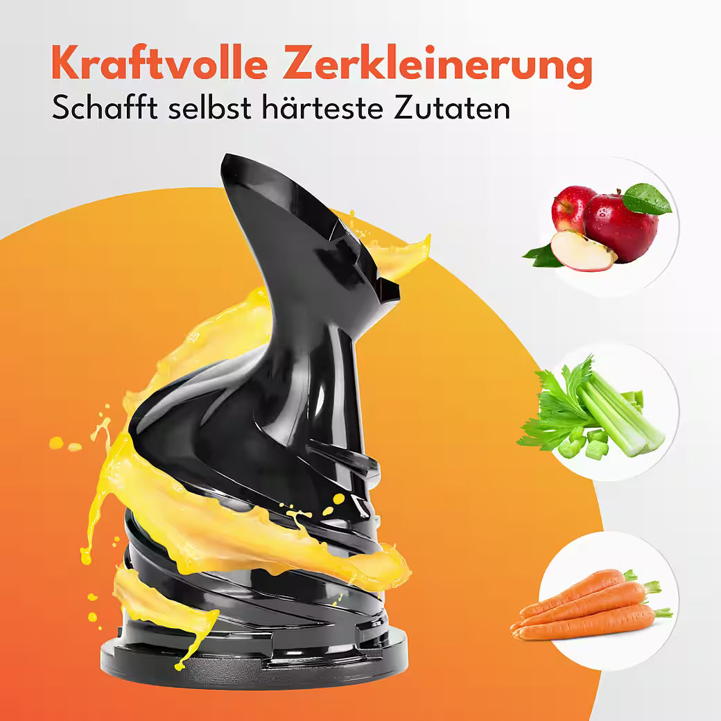 LEBENLANG Slow Juicer Entsafter – Kaltpress Entsafter mit 250W, 130 mm Einfüllöffnung & BPA-frei